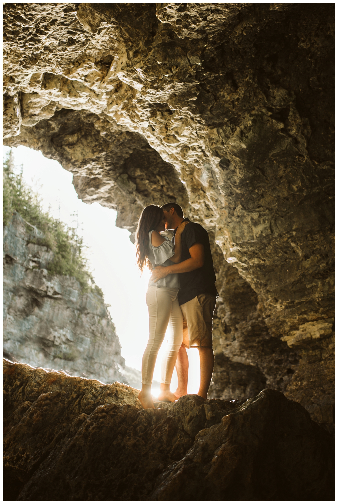 couple at the grotto in tobermory ontario